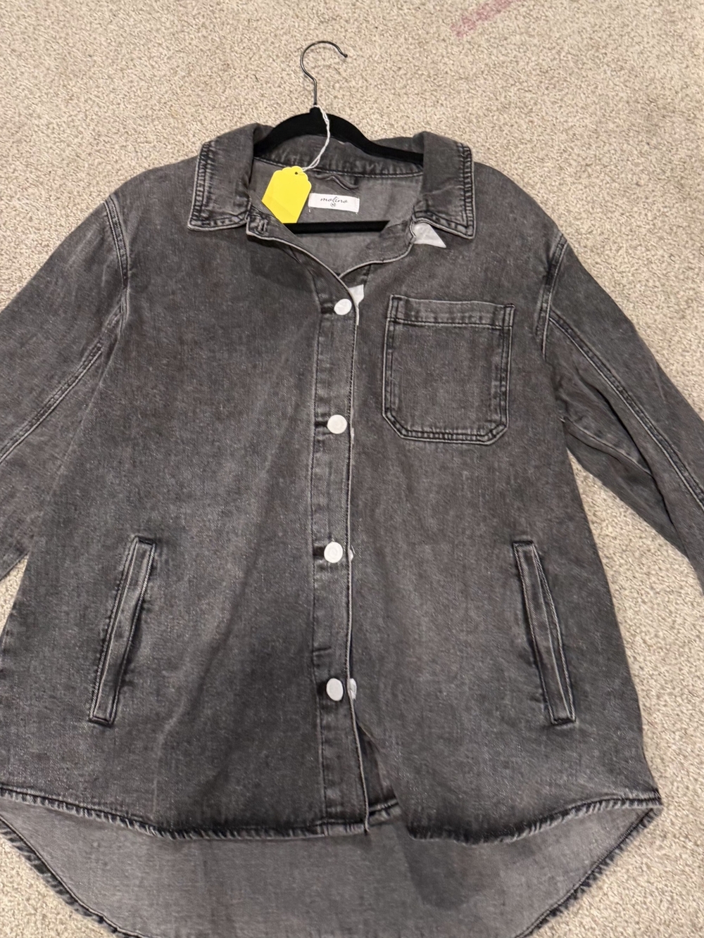 Woven Washed Black Denim Jacket - Shirt